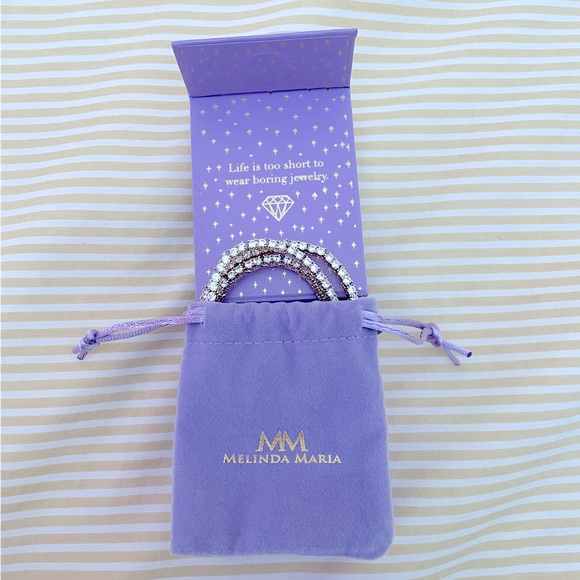 NEW Melinda Maria Grand Heiress Necklace 16” in Gold & White Diamondettes - Picture 3 of 6